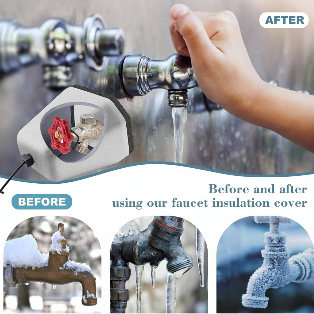 Insulated Foam Covers for Outdoor Faucets - Winter Freeze Protection