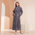 Long Sleeve Warm Lounge Robe for Winter