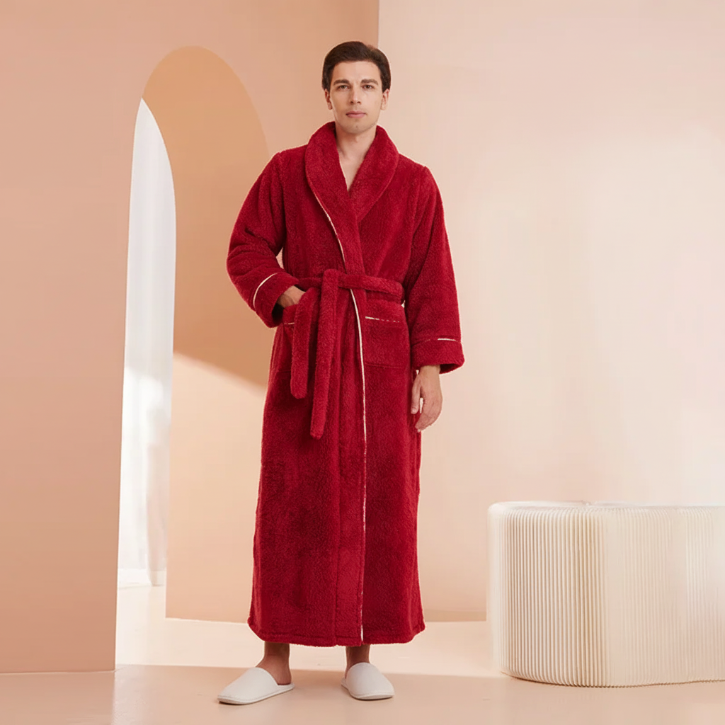 Long Sleeve Warm Lounge Robe for Winter