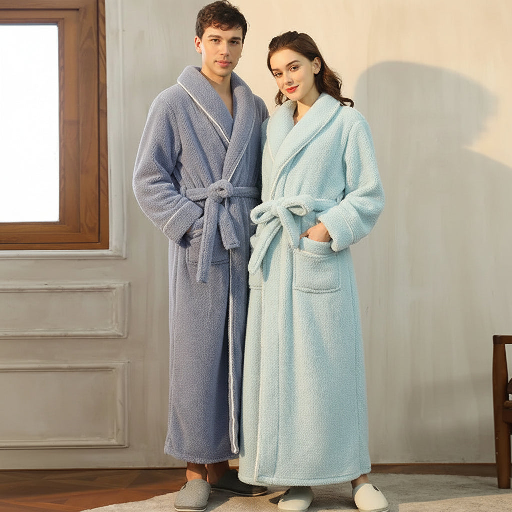 Long Sleeve Warm Lounge Robe for Winter