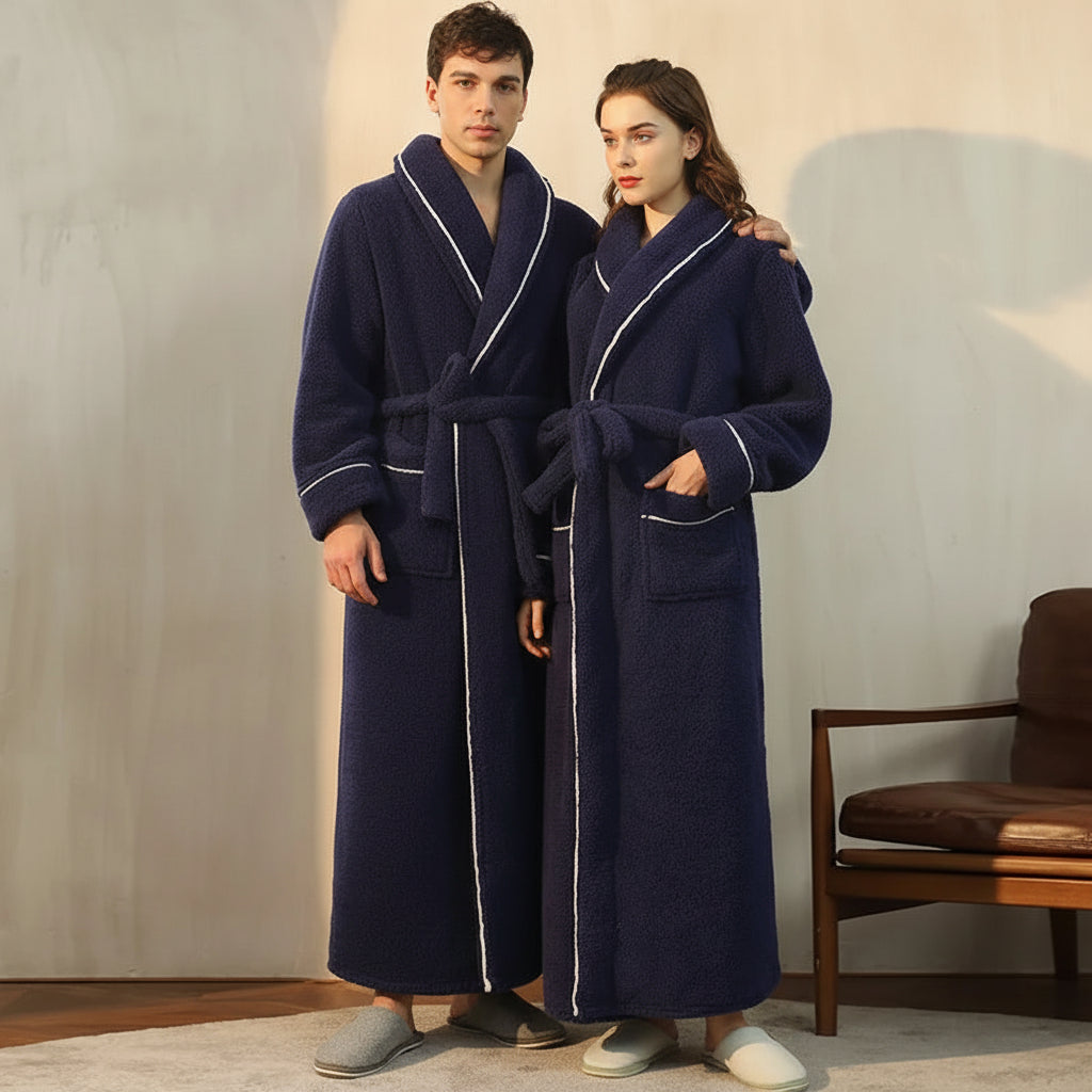 Long Sleeve Warm Lounge Robe for Winter