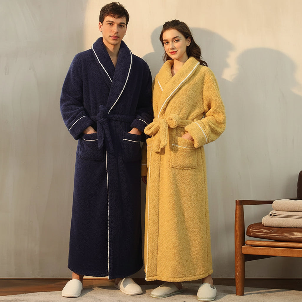 Long Sleeve Warm Lounge Robe for Winter