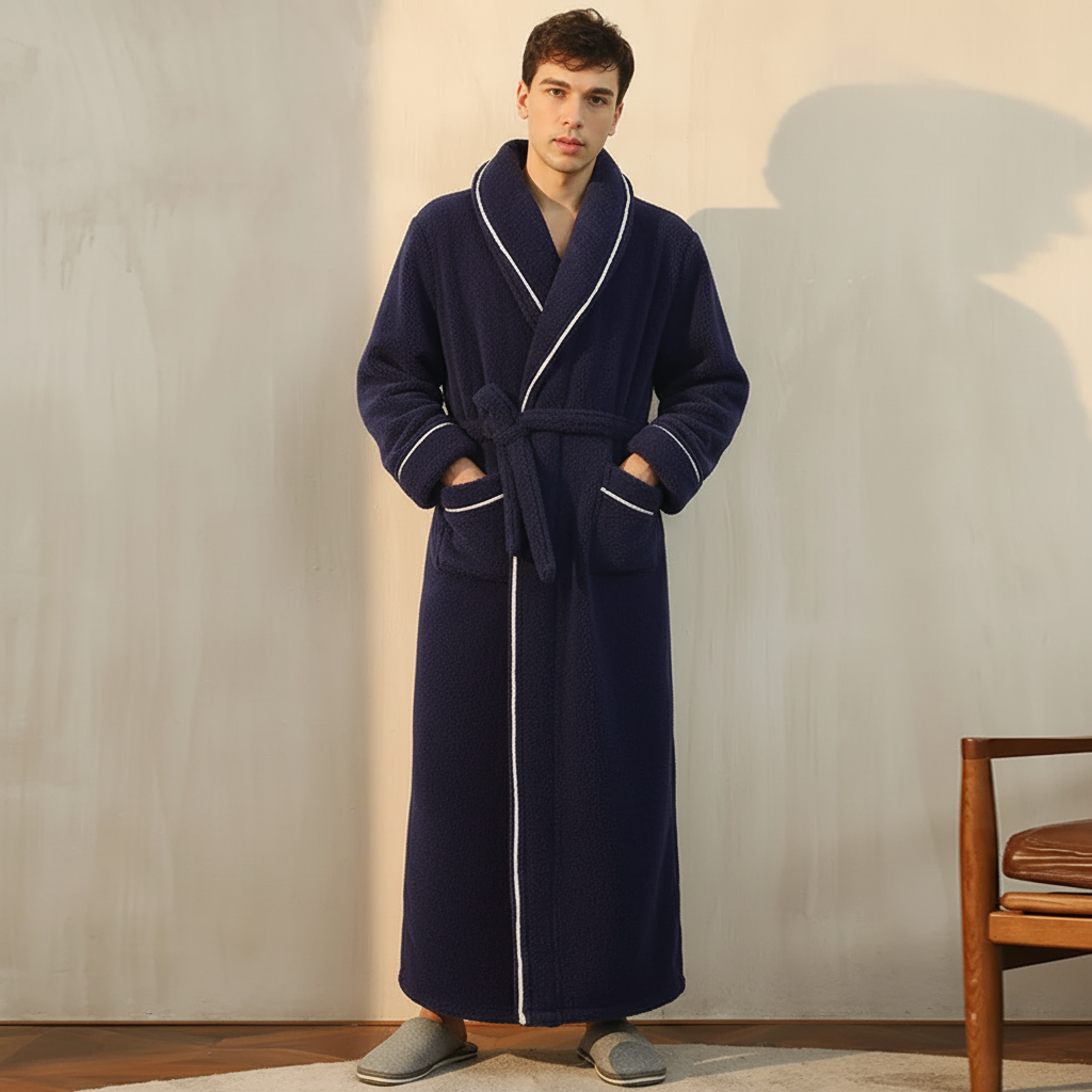 Long Sleeve Warm Lounge Robe for Winter