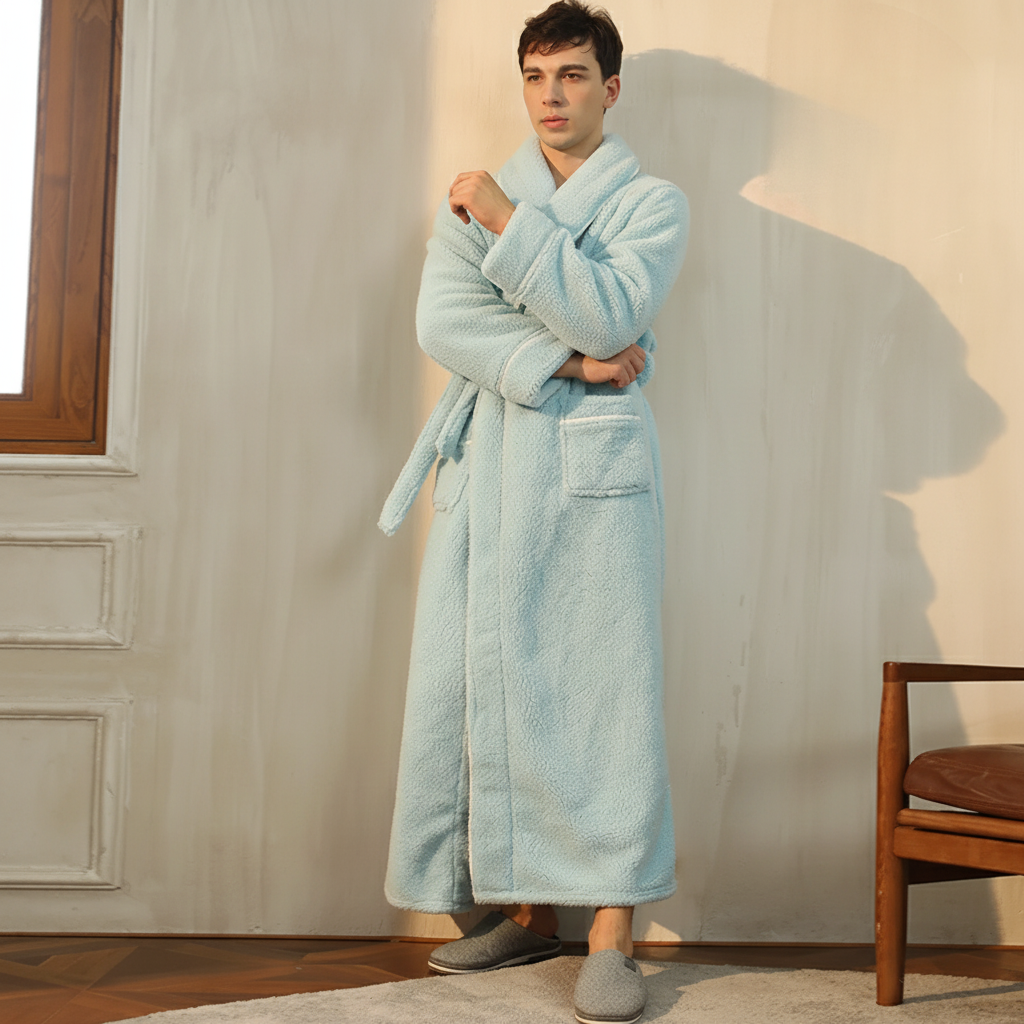 Long Sleeve Warm Lounge Robe for Winter