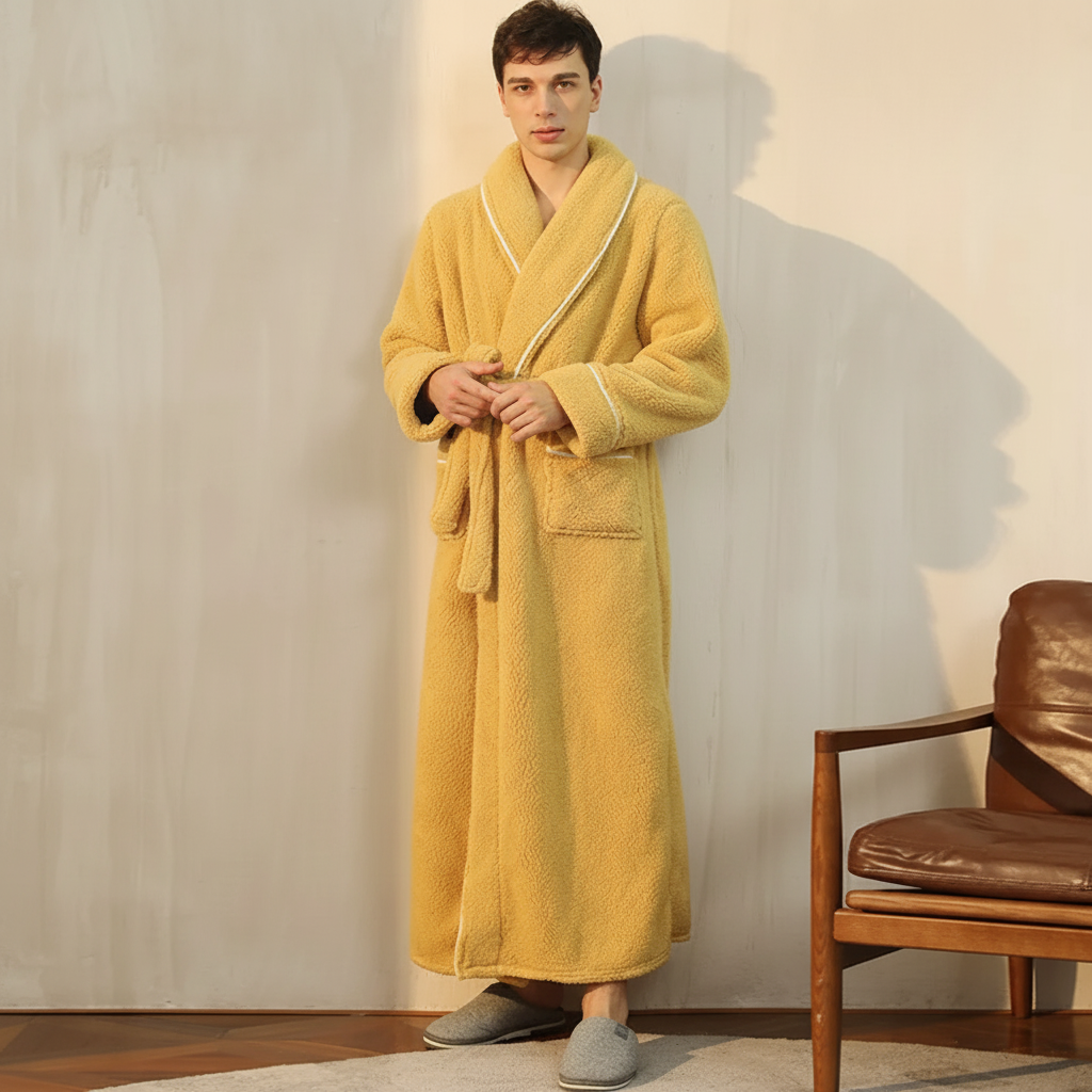 Long Sleeve Warm Lounge Robe for Winter