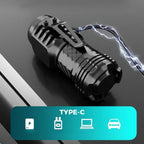Compact LED Torch - Rechargeable, Waterproof Mini Flashlight