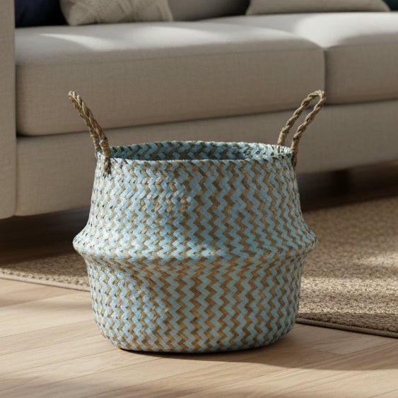 Woven Plant Basket for Storage – Bohemian Decorative Accent