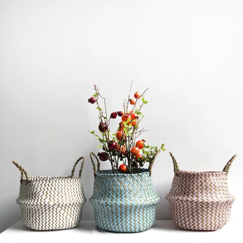 Woven Plant Basket for Storage – Bohemian Decorative Accent