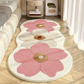 Soft Floral Irregular Floor Mat for Bedroom Area Rug