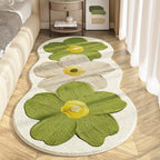 Soft Floral Irregular Floor Mat for Bedroom Area Rug