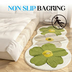 Soft Floral Irregular Floor Mat for Bedroom Area Rug