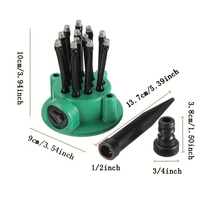 360-Degree Sprinkler with Multiple Nozzles for Complete Garden Irrigation