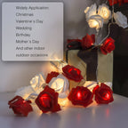 Battery Operated Rose Flower String Lights for Romantic Decoration