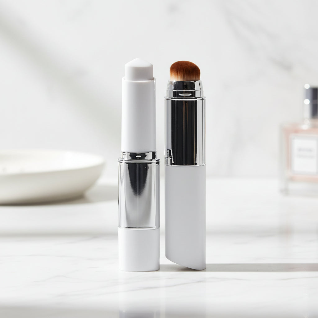 Hydrating Cream Makeup Stick with Color Changing Formula and Soft Brush