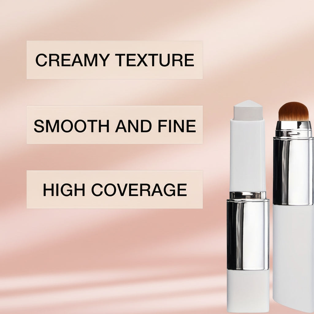 Hydrating Cream Makeup Stick with Color Changing Formula and Soft Brush