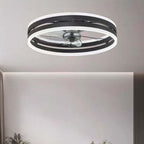 LED Ring Ceiling Light Fan with Three Blades, Round Design