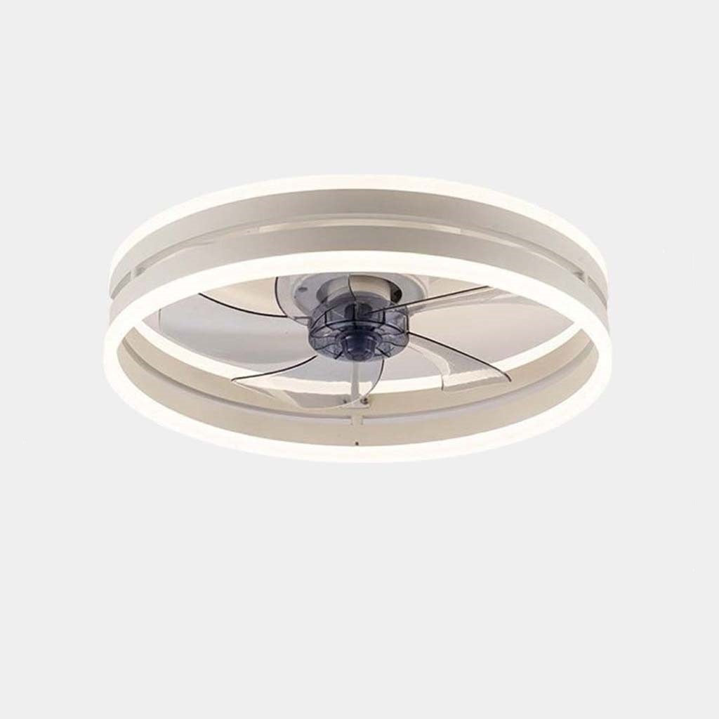 LED Ring Ceiling Light Fan with Three Blades, Round Design
