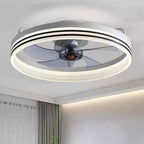 LED Ring Ceiling Light Fan with Three Blades, Round Design