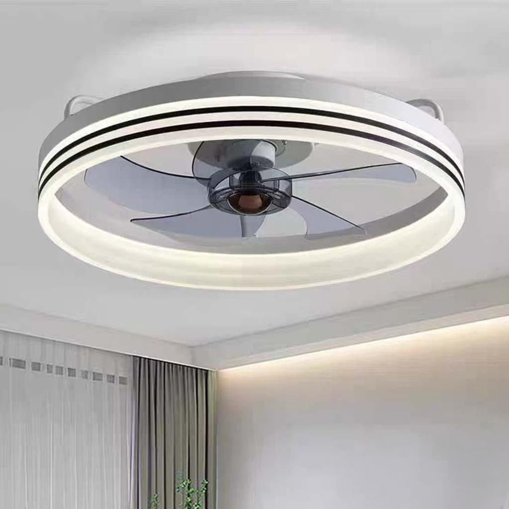 LED Ring Ceiling Light Fan with Three Blades, Round Design