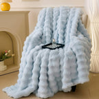 Cozy Plush Faux Fur Throw Blanket for Sofa and Bed