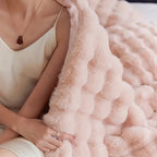 Cozy Plush Faux Fur Throw Blanket for Sofa and Bed