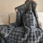 Cozy Plush Faux Fur Throw Blanket for Sofa and Bed