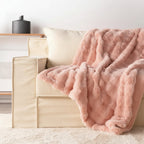 Cozy Plush Faux Fur Throw Blanket for Sofa and Bed