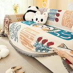 Bohemian Style Sofa Cover - Cotton and Microfiber Blend