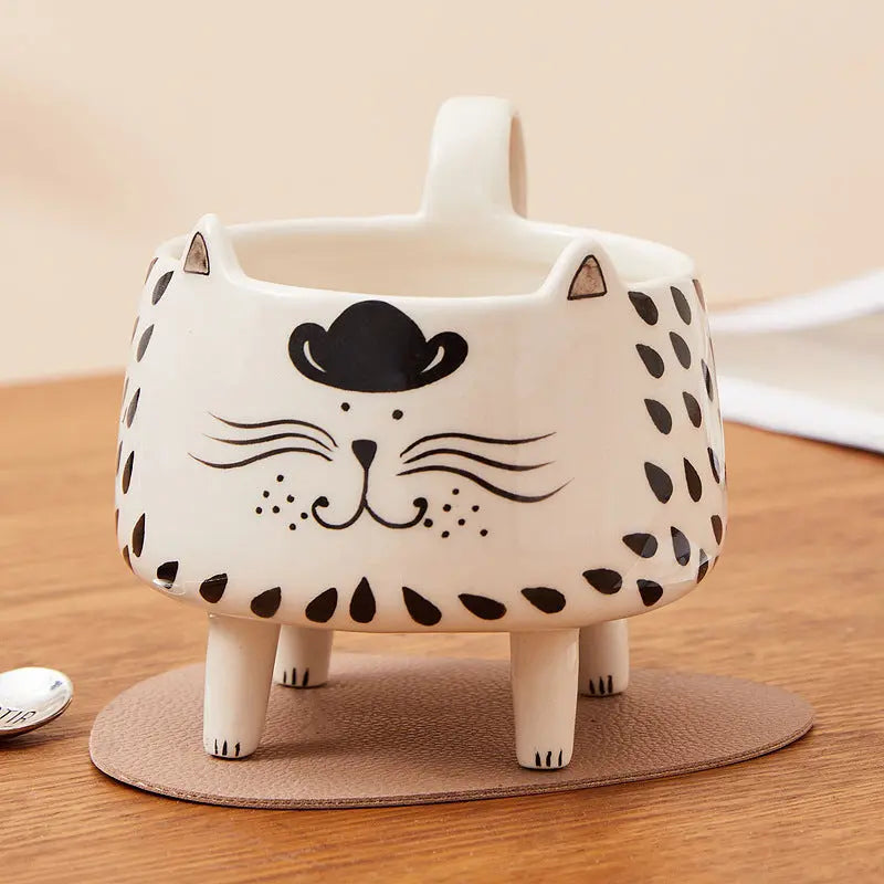 Whimsical Cat-Themed Oversized Coffee Cup