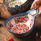 Elegant Artisan Serving Bowl with Sauce Compartment
