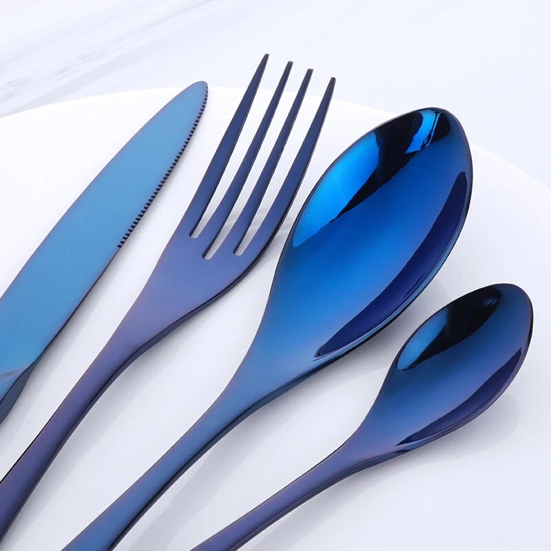 Aqua Elegance | Premium Stainless Steel Cutlery Set for Chic Dining
