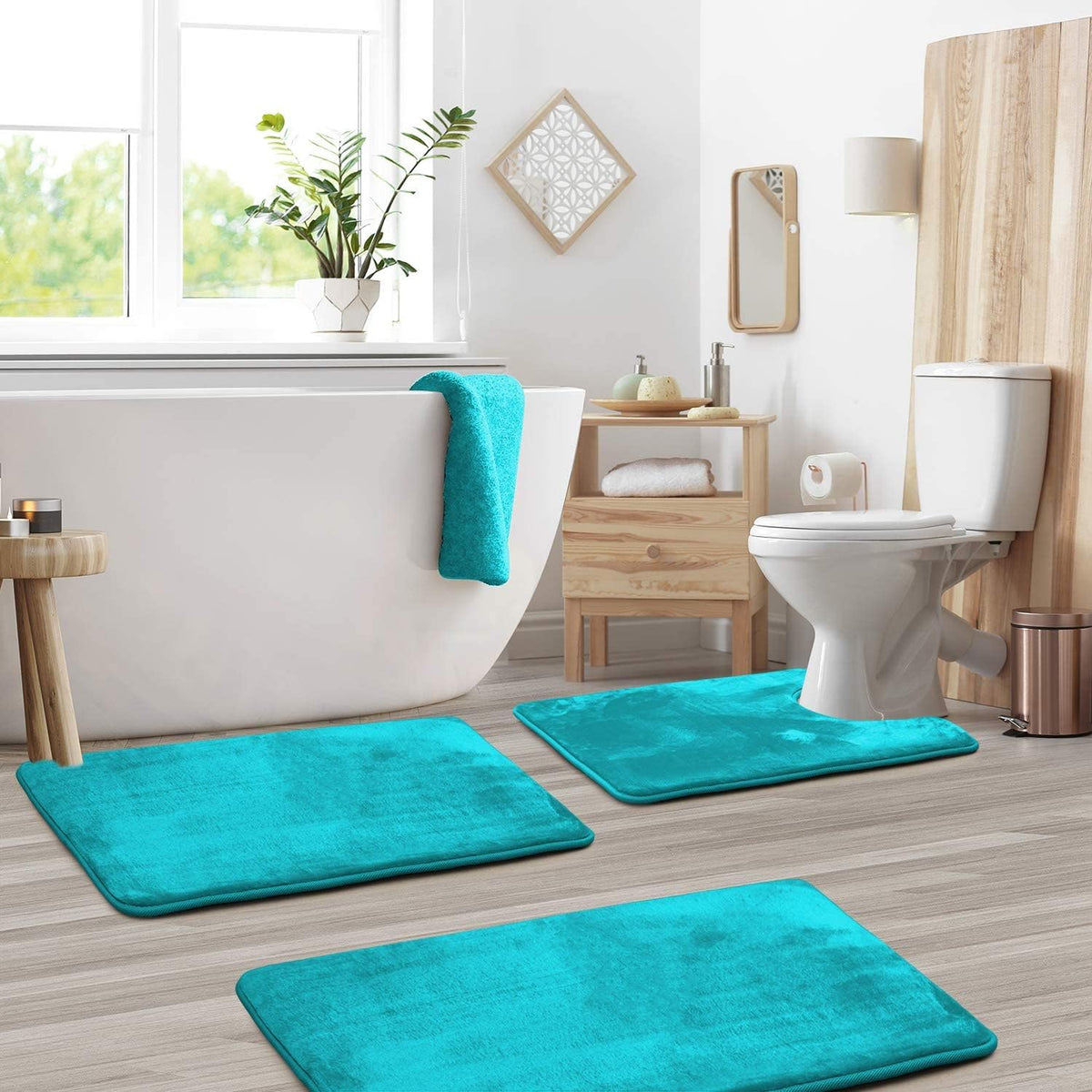 3-Piece Bath Rug Set with Non-Slip Backing
