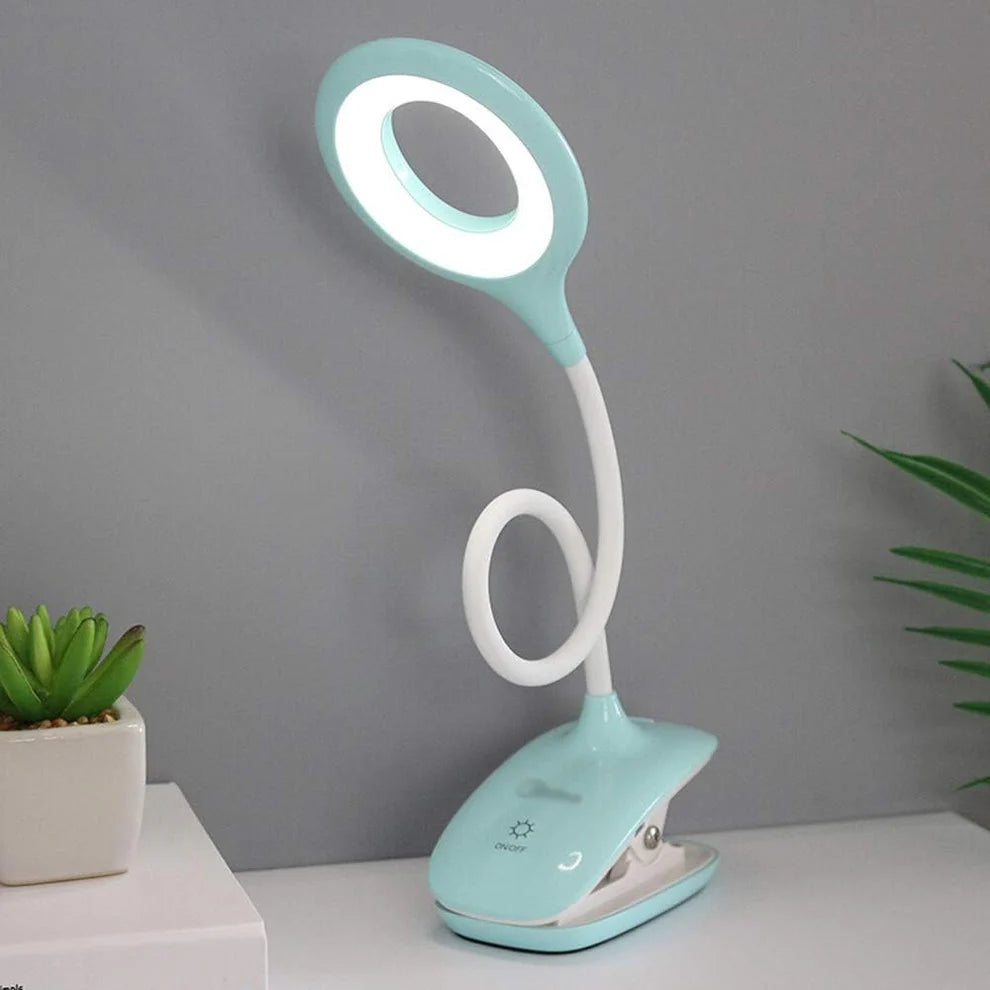 Gooseneck Reading Lamp for Bed - Dimmable and USB Rechargeable