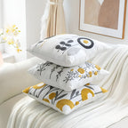 Embroidered Floral Design Cushion Cover in Microfiber Fabric