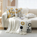 Embroidered Floral Design Cushion Cover in Microfiber Fabric