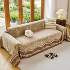 Floral Design Chenille Sofa Cover - Soft Fabric