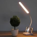 Adjustable Arm Table Lamp – USB Rechargeable, Dimmable Flexible Light