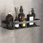 Space-Saving Bathroom Shelves with Strong Metal Suction Cups for Organizing Towels and Cosmetics