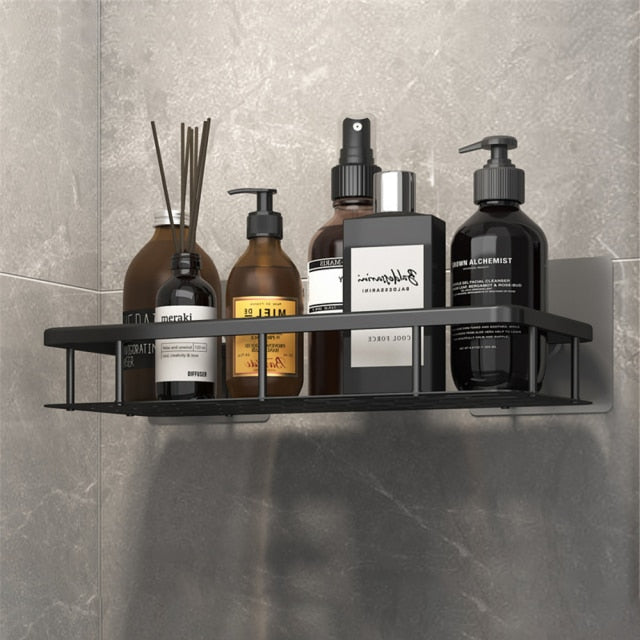 Space-Saving Bathroom Shelves with Strong Metal Suction Cups for Organizing Towels and Cosmetics