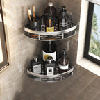 Space-Saving Bathroom Shelves with Strong Metal Suction Cups for Organizing Towels and Cosmetics