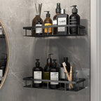Space-Saving Bathroom Shelves with Strong Metal Suction Cups for Organizing Towels and Cosmetics