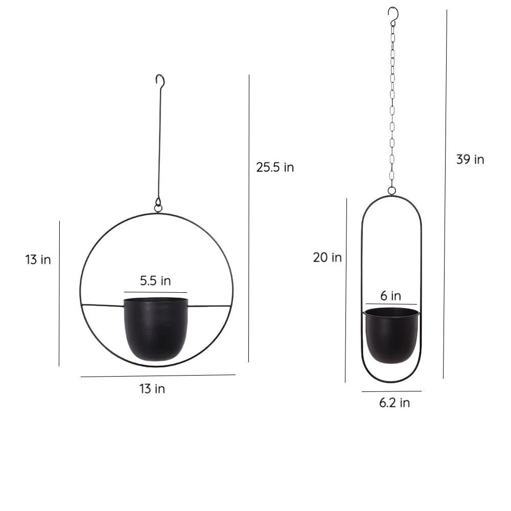 Modern Minimalist Iron Hanging Planter for Indoor Plants