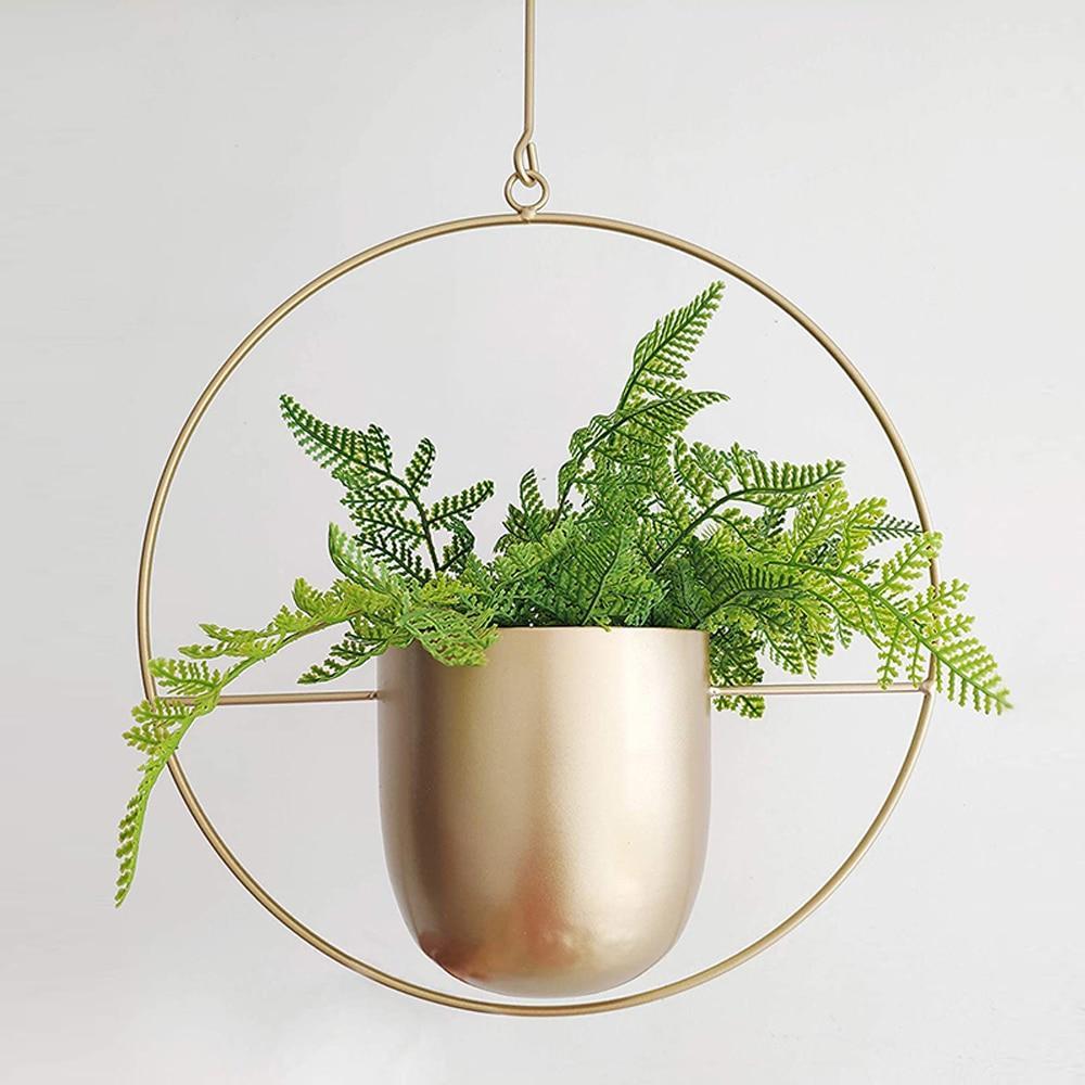 Modern Minimalist Iron Hanging Planter for Indoor Plants