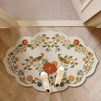 Non-Slip Floral Diatomaceous Bath Mat