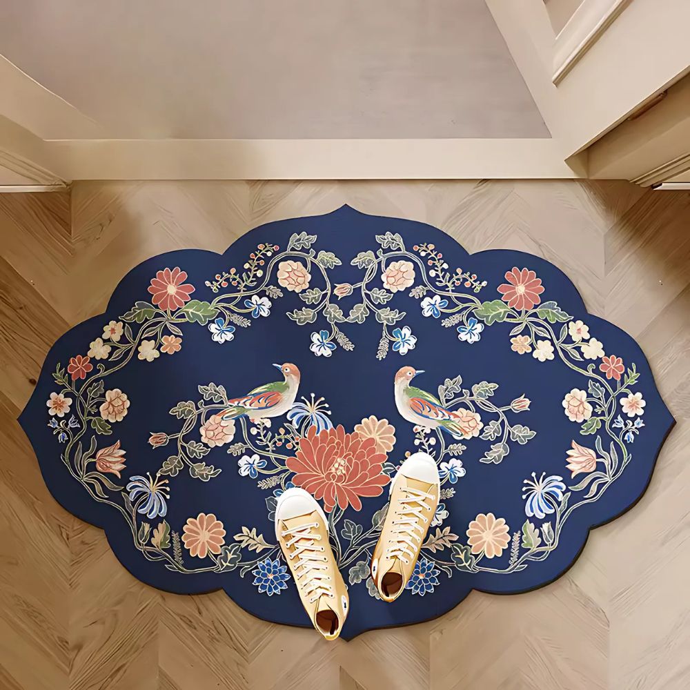 Non-Slip Floral Diatomaceous Bath Mat
