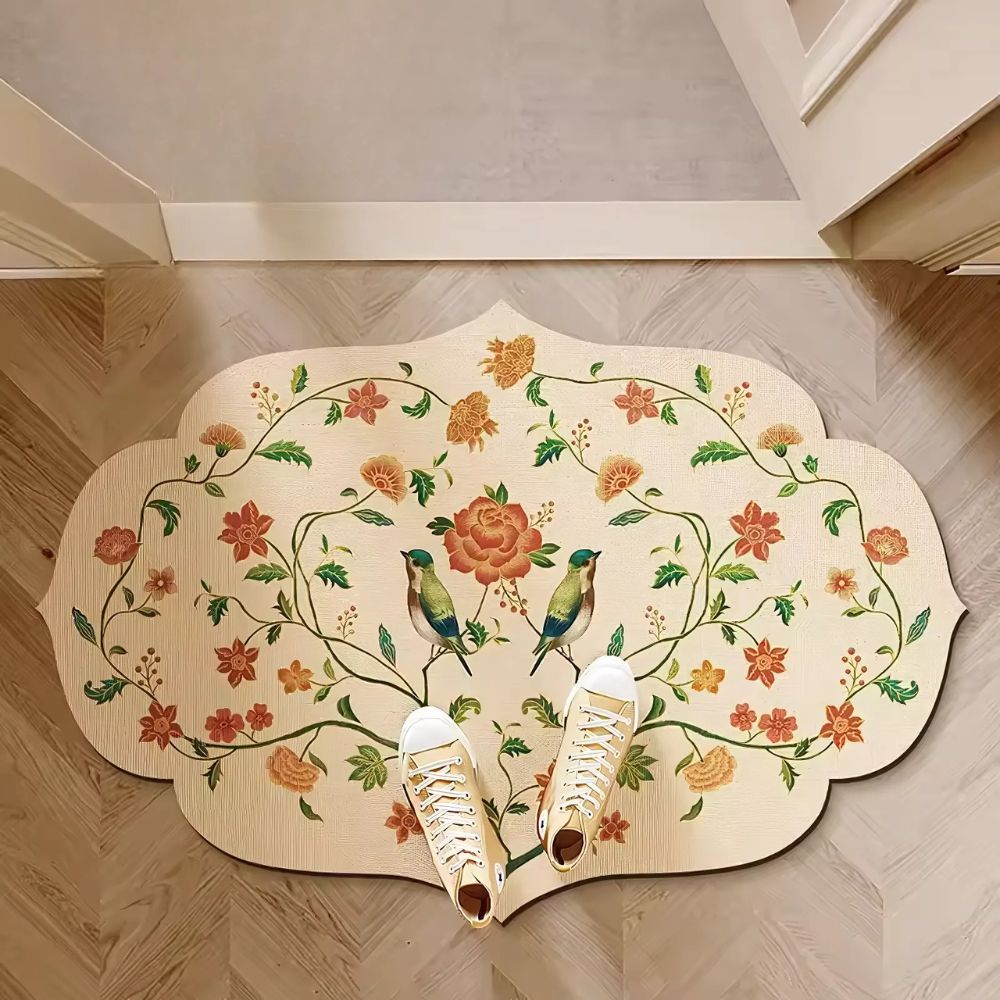 Non-Slip Floral Diatomaceous Bath Mat