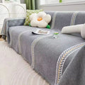 Leaf Pattern Chenille Sofa Protector - Soft Floral Design