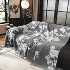 Elegant Floral Design Sofa Cover in Breathable Chenille Fabric