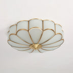 Modern Frosted Glass Recessed Ceiling Light with Floral Design