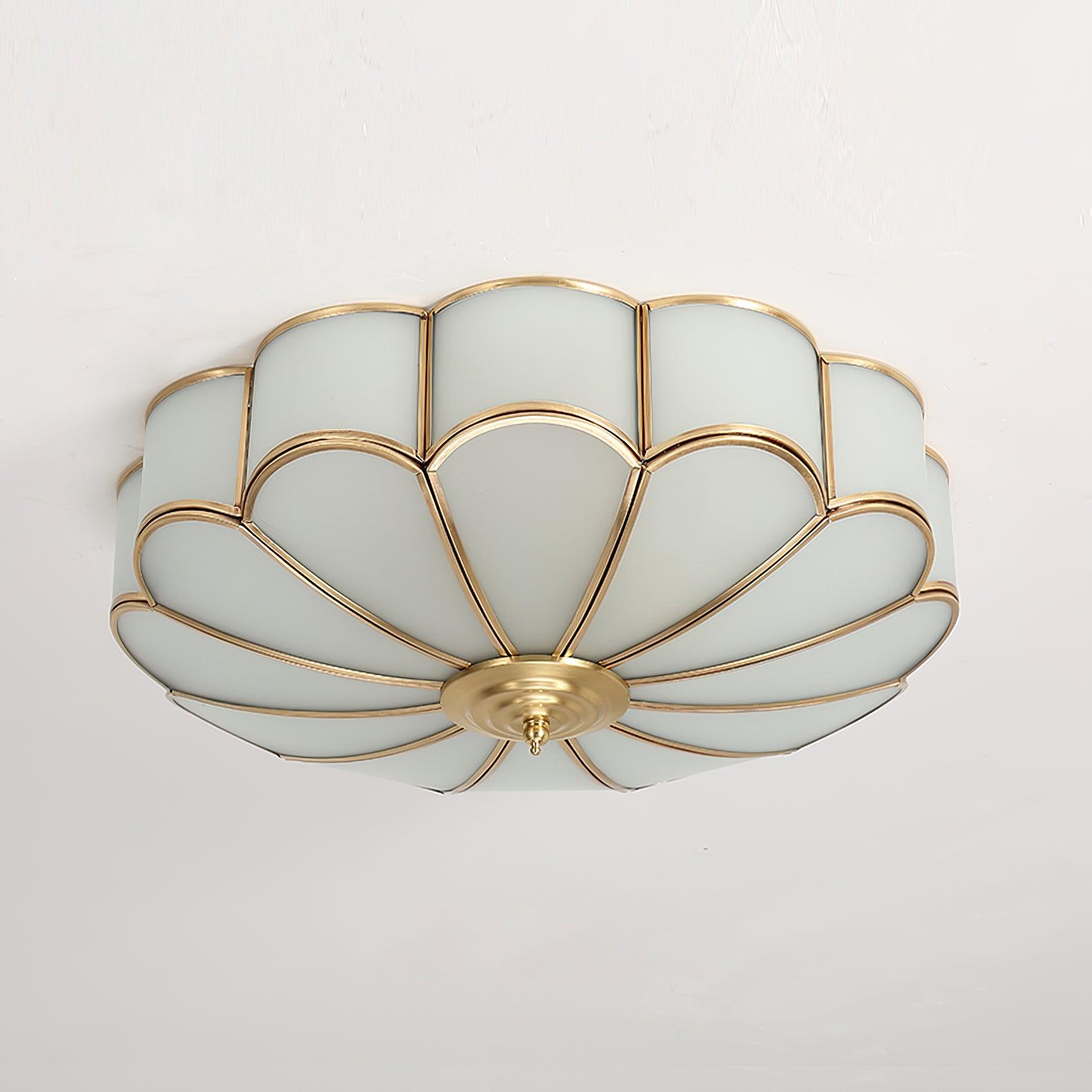 Modern Frosted Glass Recessed Ceiling Light with Floral Design